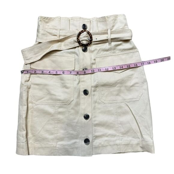 Banana Republic Belted Button Down Khaki Mini Skirt Size 0 - Picture 5 of 9